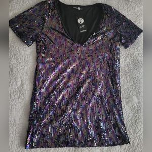Boohoo Short Sleeve Sequin Dress